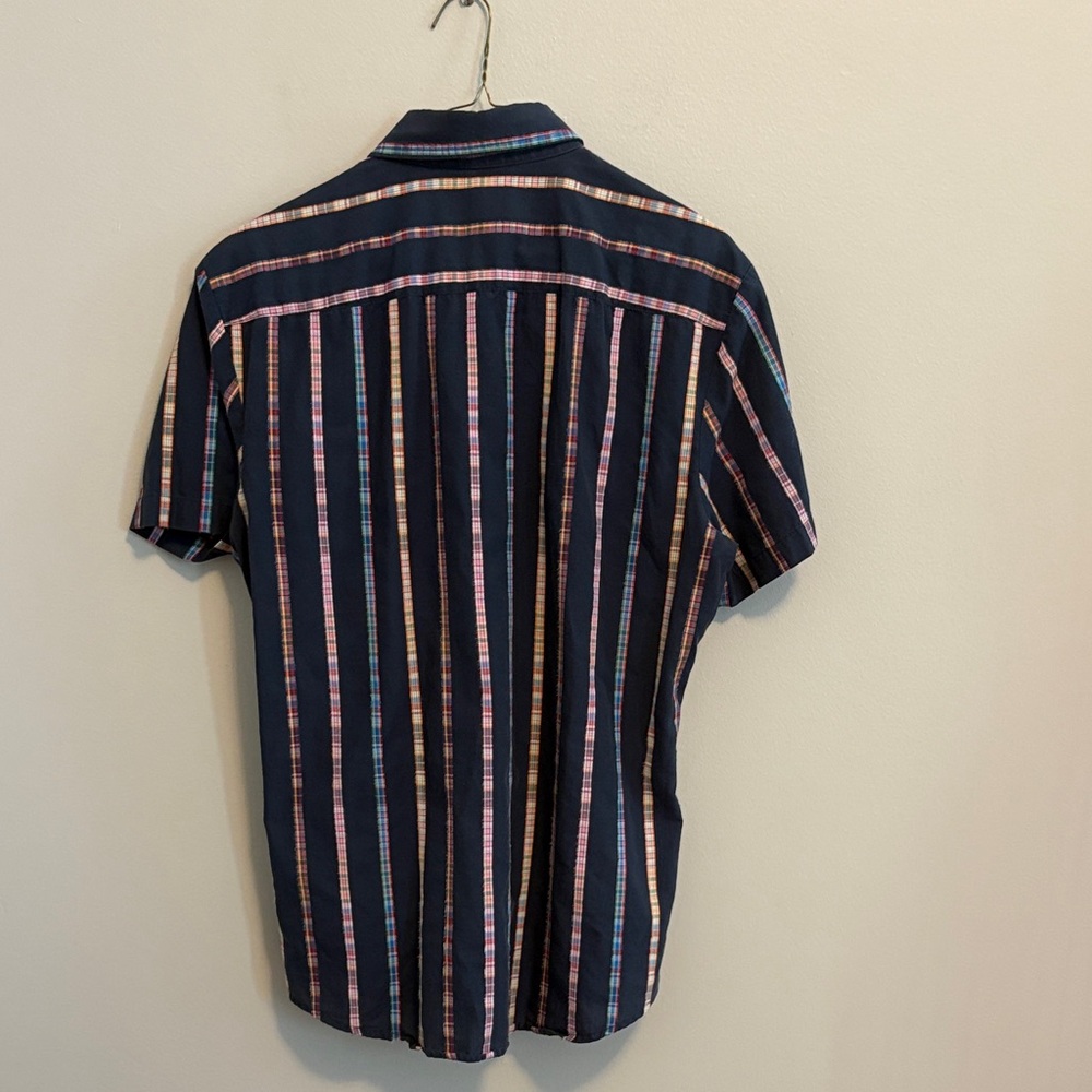 Mr. Turk Navy Striped Short Sleeve Shirt - Picture 7 of 10